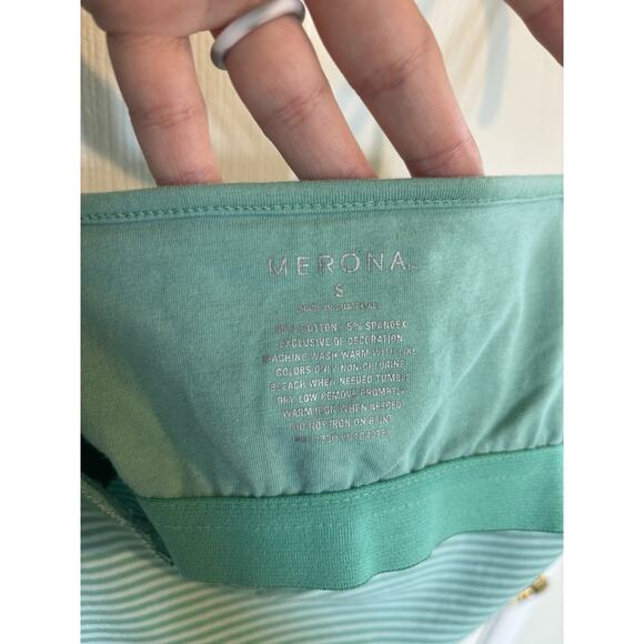 VTG Y2K Lace Cami Tank Size Small Green Striped Built in Bra Fairycore Western - Picture 6 of 7